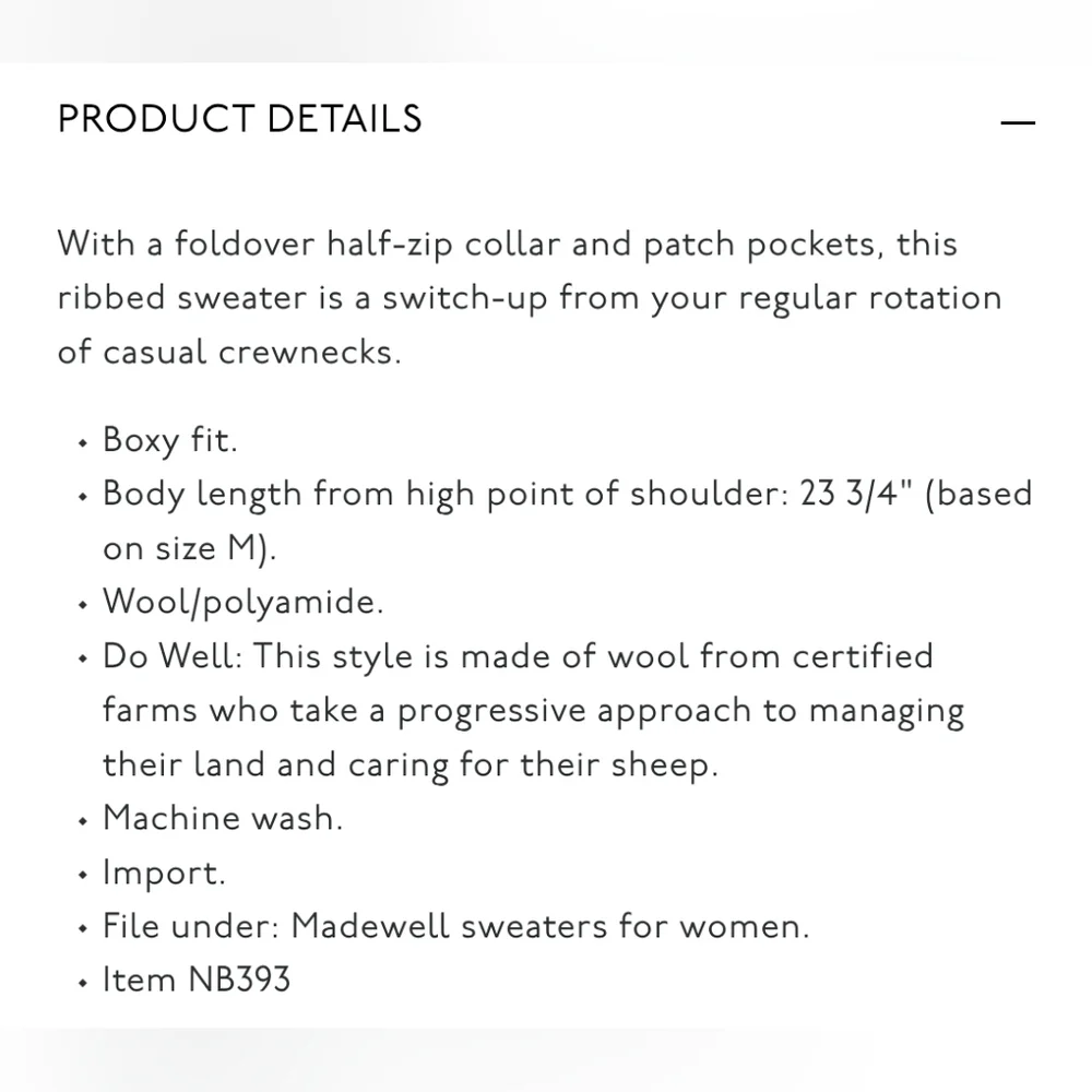 Madewell "Glenbrook Half-Zip Pullover Sweater" Heather Saddle Tan Women's Size M - Picture 11 of 12